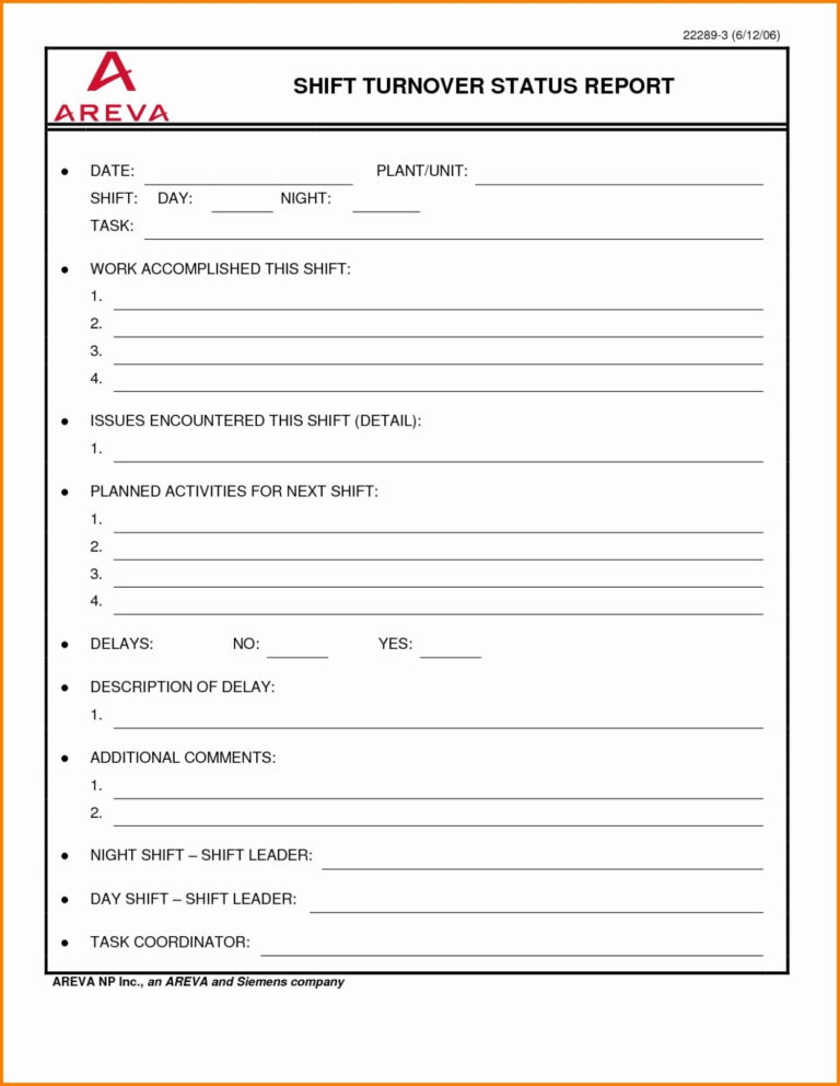 Costum Nurse Change Of Shift Report Templates Doc Tacitproject