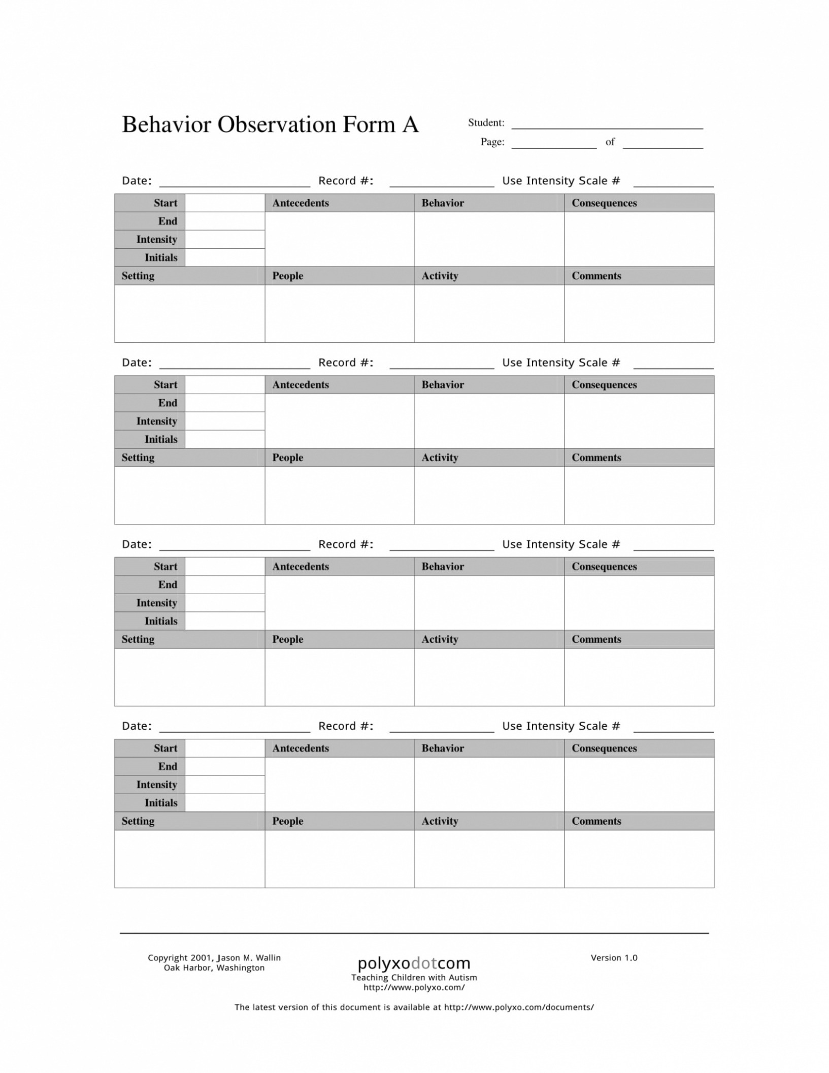 Printable Functional Behavior Assessment Report Template Sample