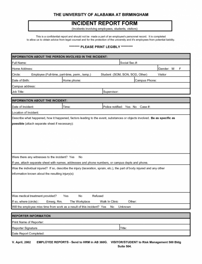 Behavior Report Template