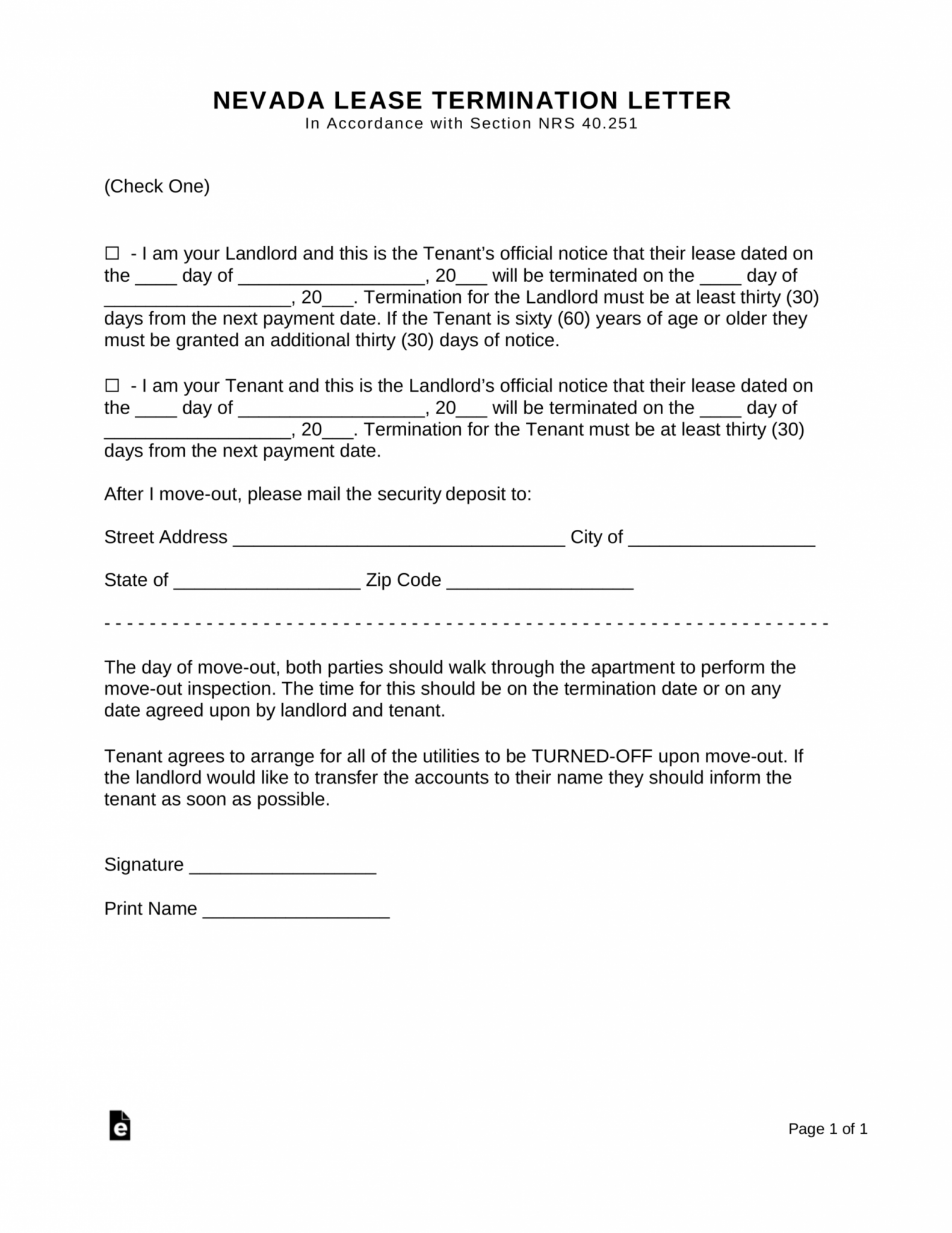 30 Days Notice Letter To Landlord Template Word Sample - Tacitproject