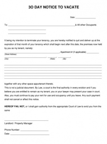 30 Eviction Notice Template