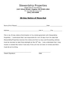 Best Sample 30 Day Notice To Landlord Template Doc Sample