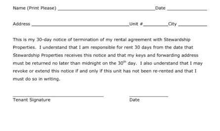 Best Sample 30 Day Notice To Landlord Template Doc Sample