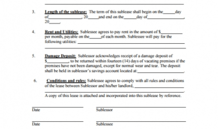 Best Sublease Eviction Notice Template  Example