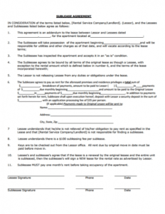 Best Sublease Eviction Notice Template Excel Sample