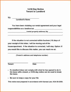 Best Tenant Notice To Quit Template Word Sample