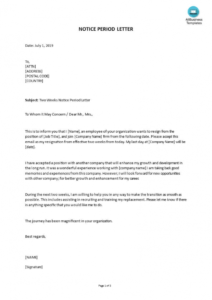 Costum 2 Weeks Notice Template Email Pdf