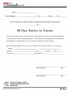 Costum 90 Day Notice Letter Template Excel