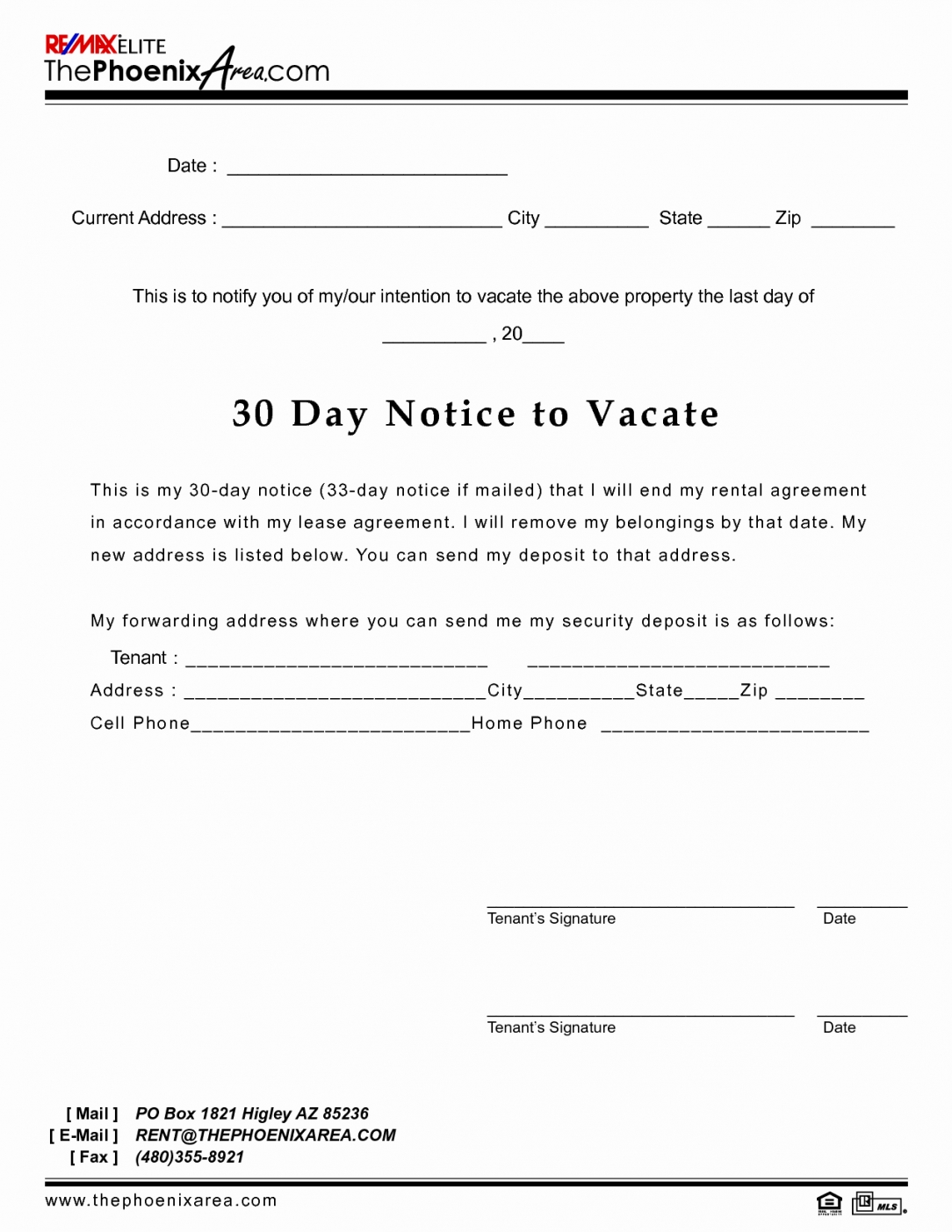 Costum 90 Day Notice Letter Template Excel