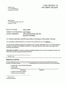 Costum Lease Notice To Vacate Template Excel Sample