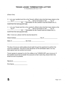 Costum Lease Notice To Vacate Template Word Sample