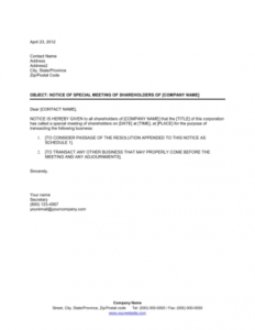 Costum Mandatory Meeting Notice Template Pdf Sample