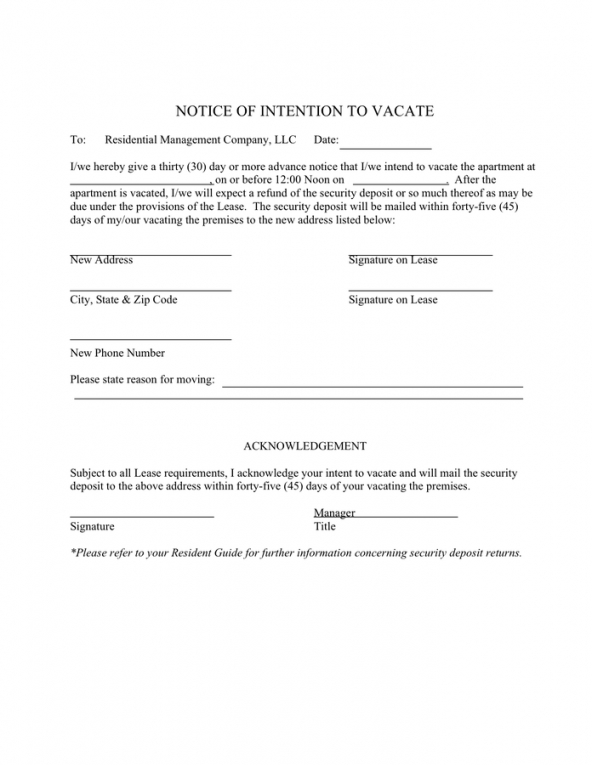 Costum Template Of Notice To Vacate Doc