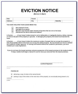 Editable Eviction Notice Nj Template Excel Sample