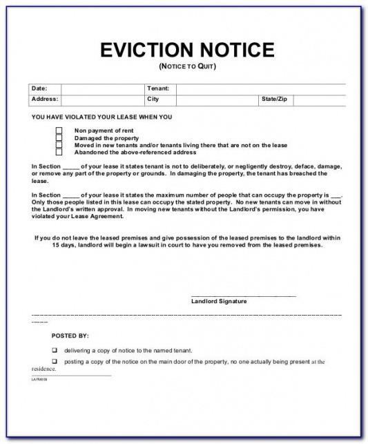 Editable Eviction Notice Nj Template Excel Sample
