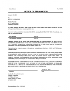 Editable Notice Of Late Rent Template Word Sample