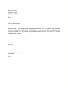 Editable Simple 2 Week Notice Template Excel Sample