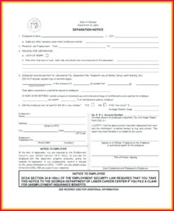 Employment Separation Notice Template Doc