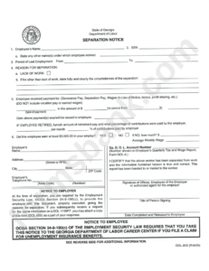 Employment Separation Notice Template Excel