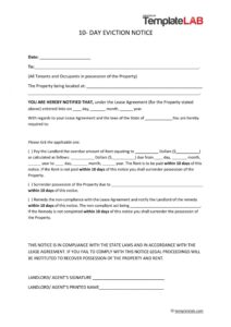 Free Eviction Notice Template Indiana Excel Example