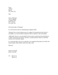 Free Notice Of Resignation Letter Template Doc Sample