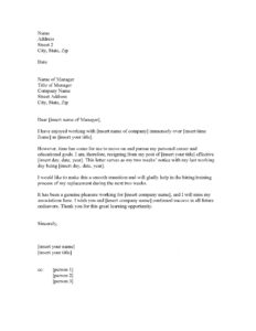 Free Notice Of Resignation Letter Template Excel Sample