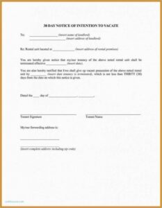 Landlord Notice To Terminate Lease Template Excel Sample