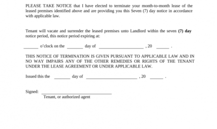 Printable 60 Day Notice To Terminate Lease Template Doc