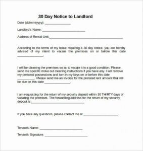 Printable Notice To Move Out Template Word Example