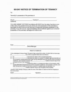 Printable Tenant 30 Day Notice Template  Sample