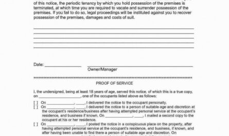 Printable Tenant 30 Day Notice Template  Sample