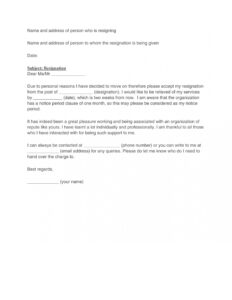 Professional 2 Weeks Notice Template Email Word Sample