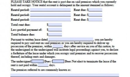 Professional Notice Of Late Rent Template Word Sample