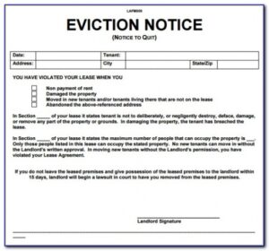 Professional Private Landlord Eviction Notice Template Pdf