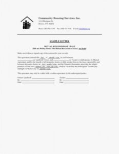 Tenant 30 Day Notice Template Doc Sample