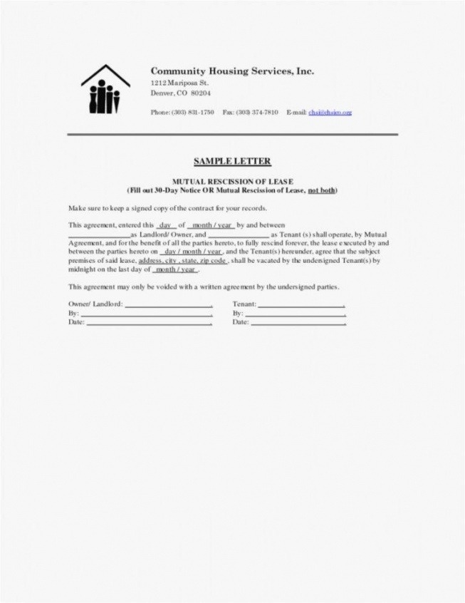 Tenant 30 Day Notice Template Doc Sample