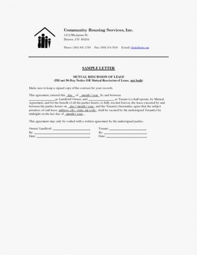Tenant 30 Day Notice Template