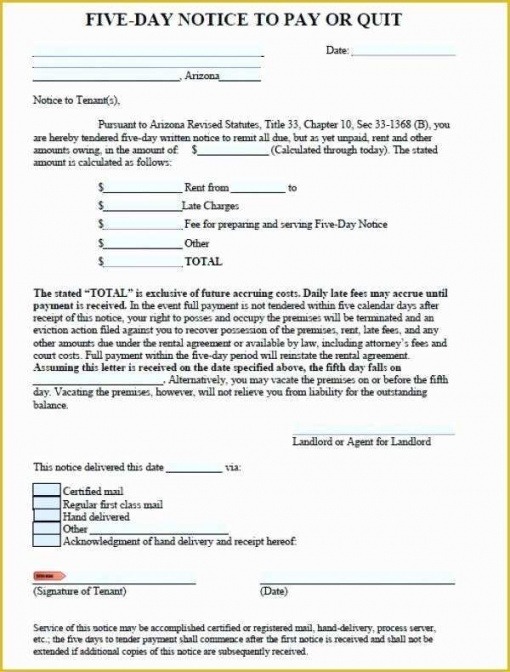 3 Day Notice To Pay Or Vacate Template Pdf Sample