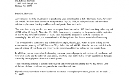 Best 30 Day Notice To Vacate Letter To Landlord Template Doc Example