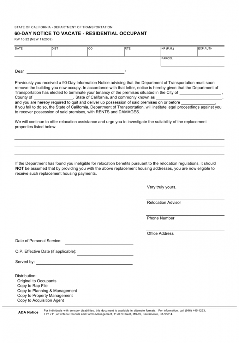 Best 60 Days Notice To Vacate Template Doc Tacitproject 2567