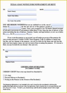 Best Eviction Notice Texas Template Pdf Example