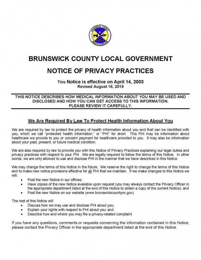 Best Hipaa Notice Of Privacy Practices Template 2015 Doc