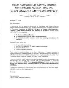 Best Notice Of Annual Meeting Template Excel