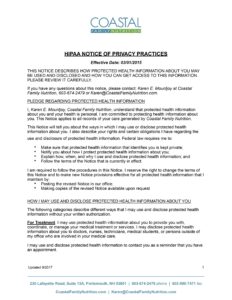 Best Notice Of Privacy Practices Template Word Example