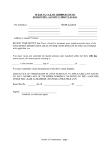 Best Rental Termination Notice Template