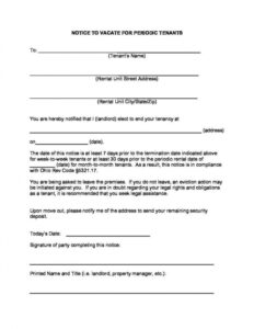 Costum 30 Day Lease Notice Template Word Example