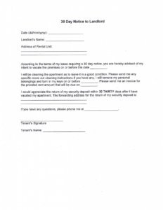 Costum Apartment Vacate Notice Template Pdf Example