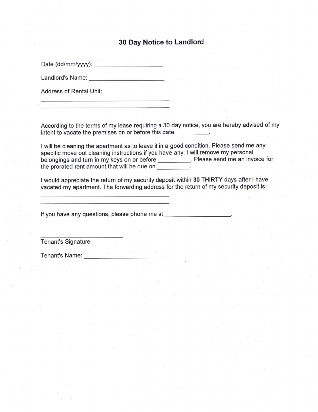 Costum Apartment Vacate Notice Template Pdf Example