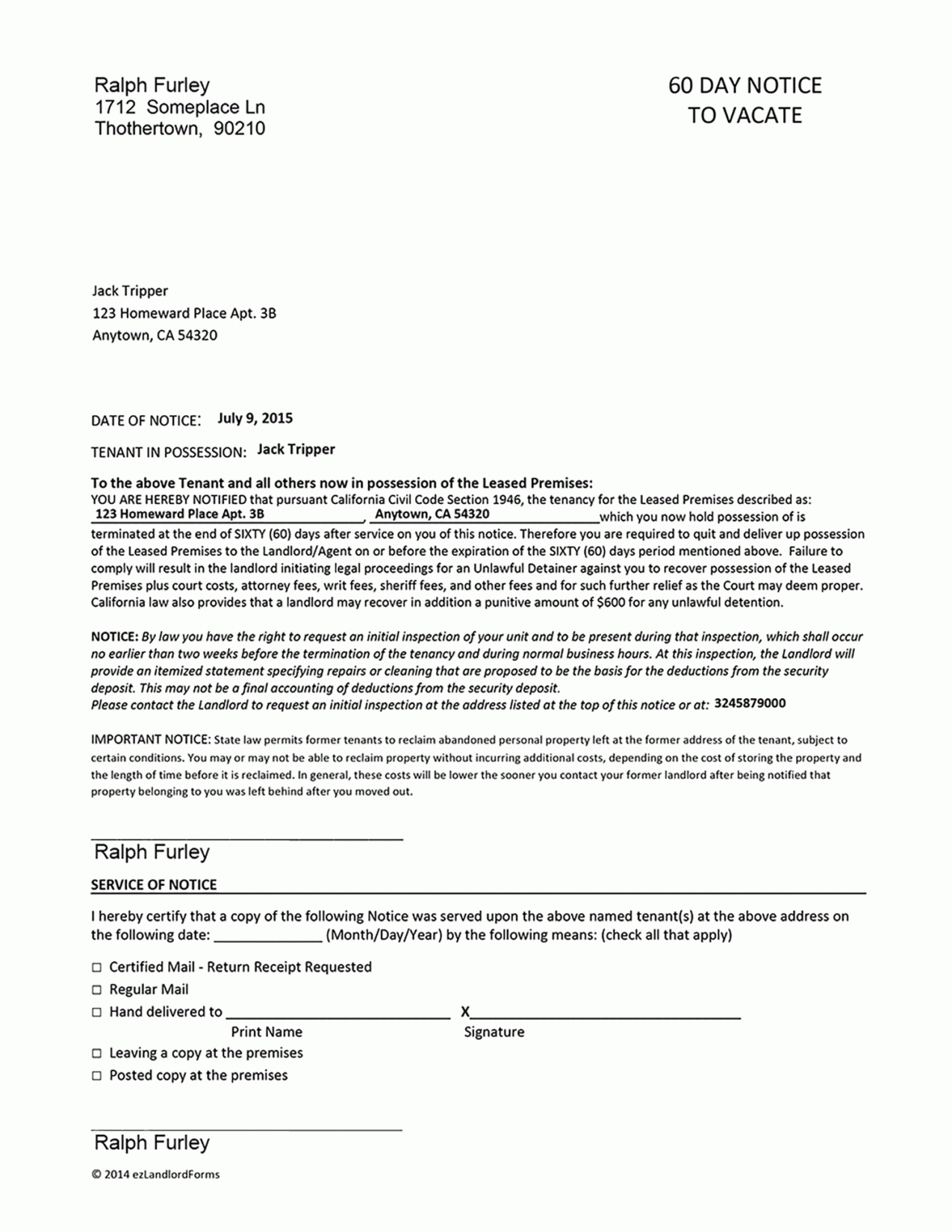 Costum Giving Notice To Tenants Letter Template Doc Sample
