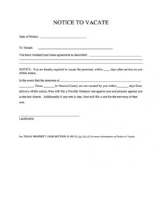 Costum Notice To Landlord Template  Sample